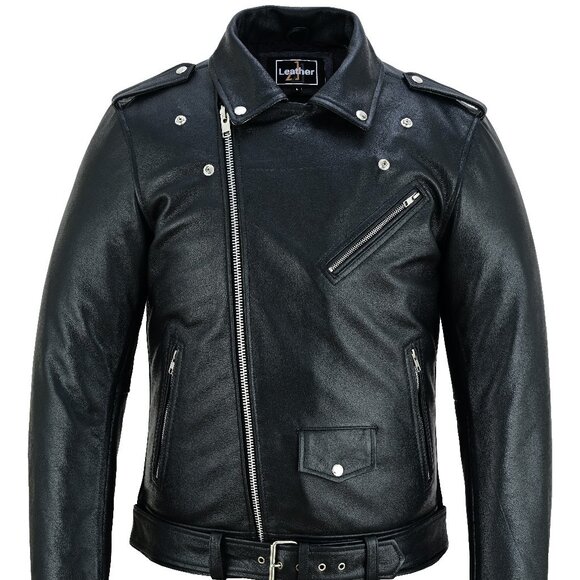 Men's Classic Black Leather Jacket - Picture 4 of 5